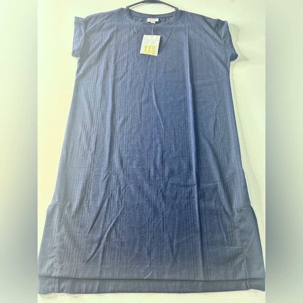 NWT LuLaRoe XXS Chelsea Navy Blue Cap Sleeve Dress
